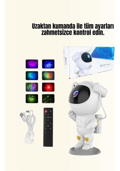 Tr Bluetooth Ve Dahili Ses Özellikli Astronot Projeksiyon Lambası Genel