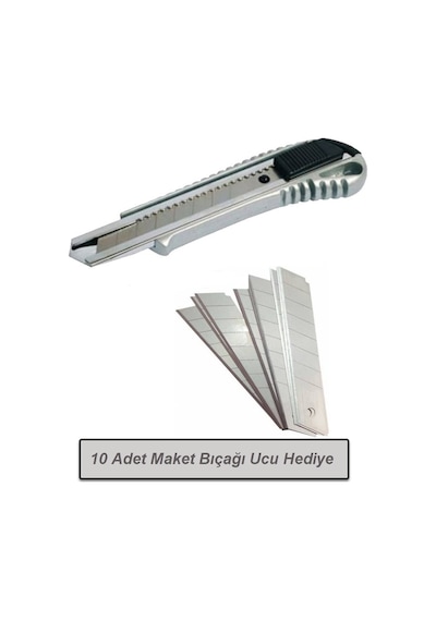 Alüminyum Maket Bıçağı + 10'Lu Maket Bıçağı Ucu N11.231