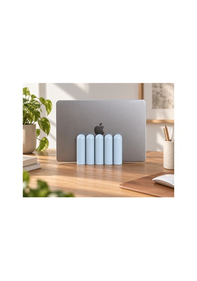 Dora Dekoratif Dikey Macbook Standı - Pastel Mavi