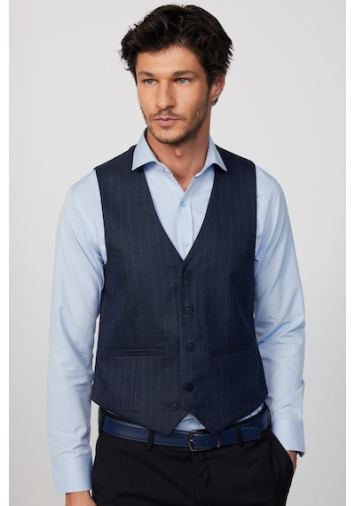 Tudors Slim Fit Dar Kesim Fleto Cep 4 Mevsim Çizgili Lacivert Erkek Yelek-30223-Lacivert Tudors Slim Fit Dar Kesim Fleto Cep 4 Mevsim Çizgili Lacivert Erkek Yelek-30223-Lacivert