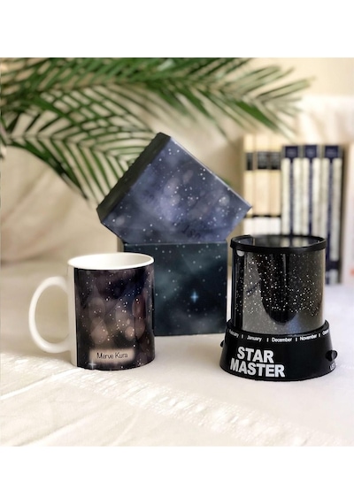 Star Master Renkli Gece Lambası Pilli Yıldız Yanstmalı Gece Lamba Siyah