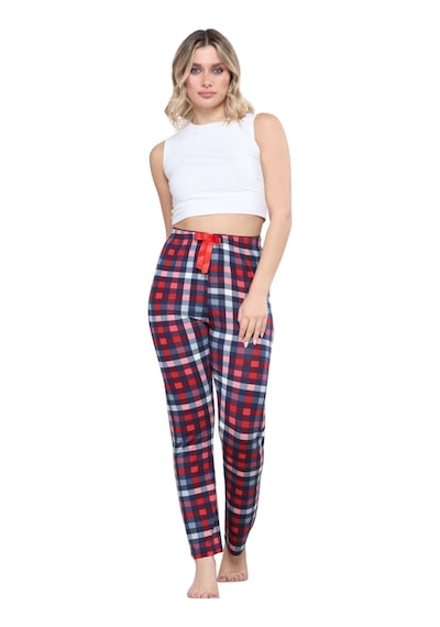 Pijama Altı Modal Ring Viskon Kumaş-pöti Kare Desenli Çok Renkli