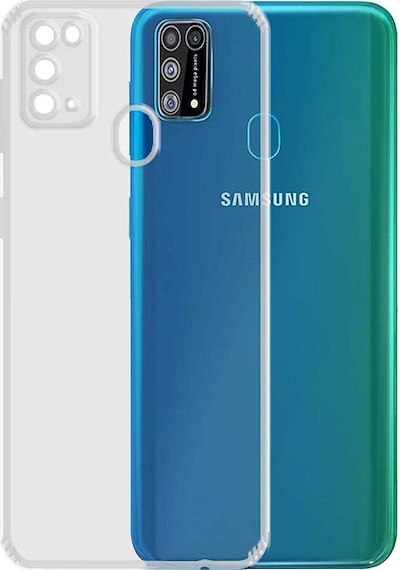 Samsung Uyumlu M31 Kılıf Kamera Korumalı Tıpalı Şeffaf Silikon Kapak
