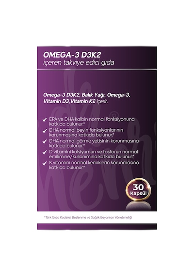 Dr. Henri Balık Yağı İçeren Omega-3 D3 & K2 Vitamin Takviye Edici Gıda 30 Tablet