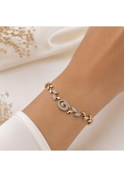Xp Jewelry Taşlı Muradiye Bileklik Rose Gold Altın