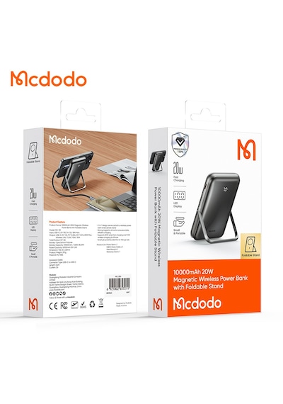Mc-1511 20w 10000 Mah Katlanabilir Magsafe Powerbank Siyah