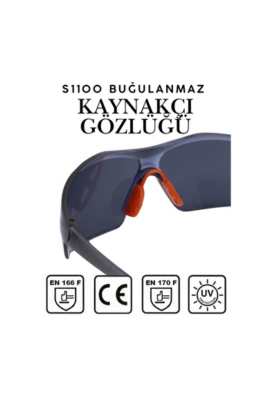 S1100 Siyah Kaynakçı Gözlüğü Uv Korumalı Silikonlu İş Güvenliği Gözlüğü Burun Acıtmayan Gözlük S1100 Siyah Kaynakçı Gözlüğü Uv Korumalı Silikonlu İş Güvenliği Gözlüğü Burun Acıtmayan Gözlük