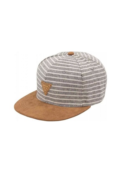 Bay Şapkacı Çizgili Erkek Snapback Haki Şapka 5887-Standart-Gri