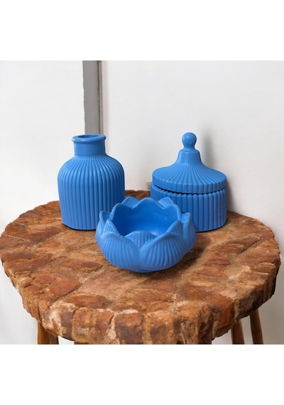 Bernami Mum Pinterest Mavi Özel Tasarım Mumluk Vazo Lotus Çiçeği Mumluk Aksesuar Seti Diğer