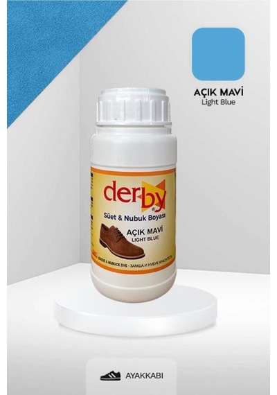 Derby Açık Mavi Süet & Nubuk Deri Boyası 250 Ml / Süet Nubuk Ayakkabı Boyası
