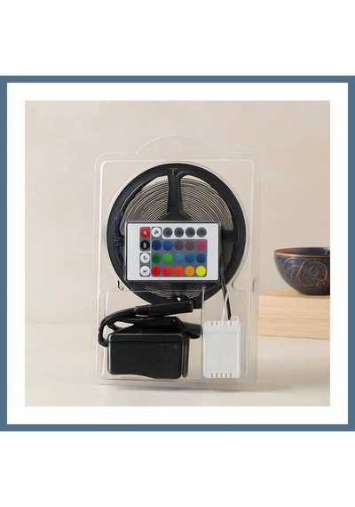 Buradabulabilirsin 5m Rgb Şerit Led Ip65 Kumandalı Adaptörlü Smd2835 54 Led/m Bbz
