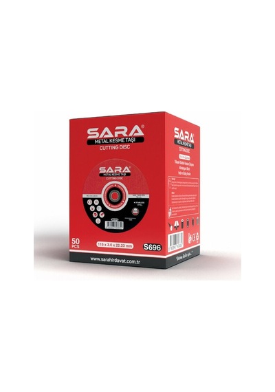 Sara S696 115 Mm Metal Kesme Taşı 3,0 22,23 Mm, Maksimum 7.500 Rpm 10adet