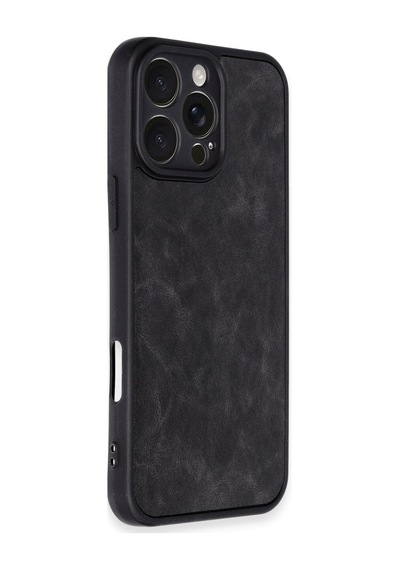 Apple iPhone Uyumlu 16 Pro Max Kılıf Aras Deri Kapak - Siyah Bzsxx00 1