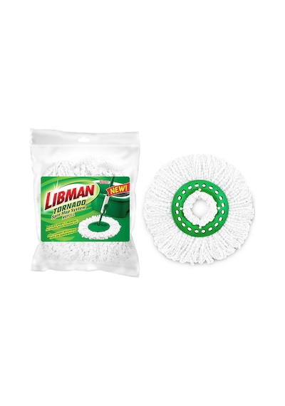 Libman Tornado Spin Paspas Yedekleri - 4 Mikrofiber Kafa Kılıfı, Değiştirmesi Kolay, Makinede Yıkanabilir, Yeşil Ve Beyaz, 4 Adet