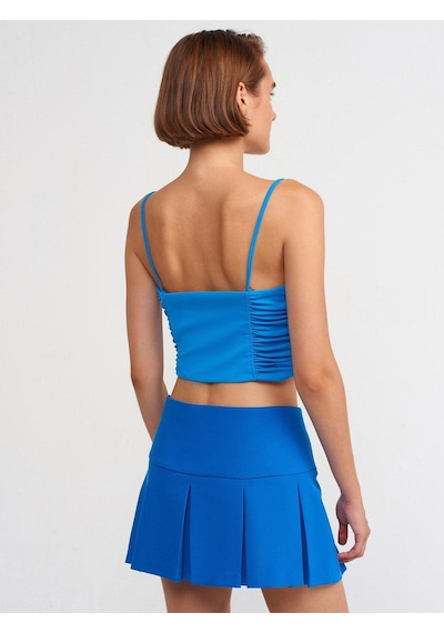 Dilvin 20129 Büzgülü Detaylı Askılı Crop Top-mavi-4272 Mavi Dilvin 20129 Büzgülü Detaylı Askılı Crop Top-mavi-4272 Mavi