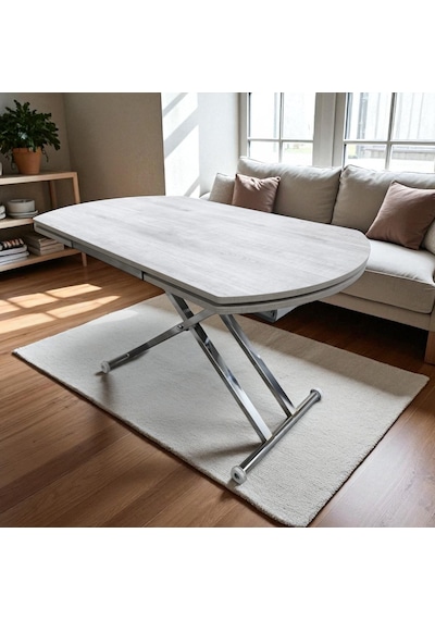 Oval Yan Baştan Açılır Akıllı Masa Üst Tabla Mdf Yüksekliği Ayarlanabilir Pratik Krom Kaplama Lizbon Oval Yan Baştan Açılır Akıllı Masa Üst Tabla Mdf Yüksekliği Ayarlanabilir Pratik Krom Kaplama Lizbon