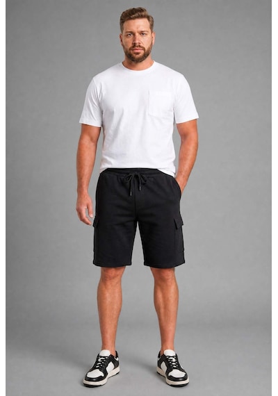 Defacto Relax Fıt Düz Paça Sweatshirt Kumaşı Uzun Şort H2058ax26smbk81 Siyah-bk81