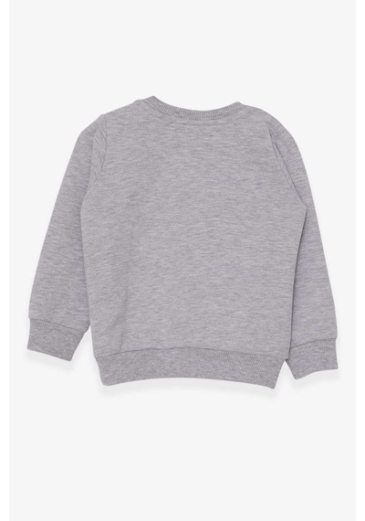 Breeze Kız Çocuk Sweatshirt Baskılı Unicorn 1.5-5 Yaş, Gri Melanj