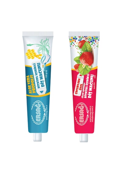 Ersağ Çilekli Diş Macunu 75 G + Ersağ Aloe Vera Diş Macunu 100 G