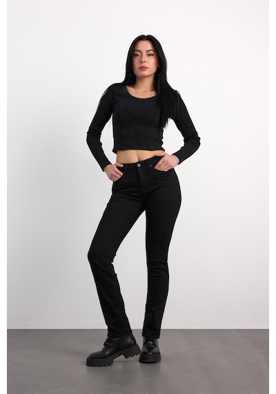 22985-73599 Kadın Straıght Fit Hıgh Rıse Denim Pantolon 22985-73599 Black Black