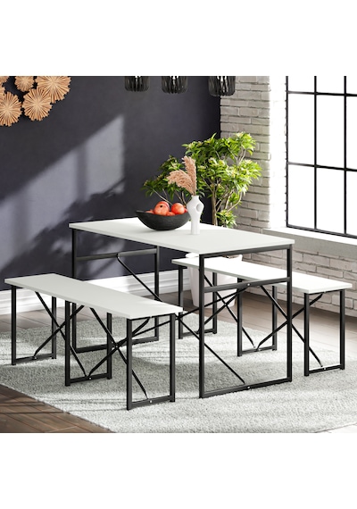 Masa Takımı Bench Bank Masa Seti 120x60 Masa Mutfak Masası Yemek