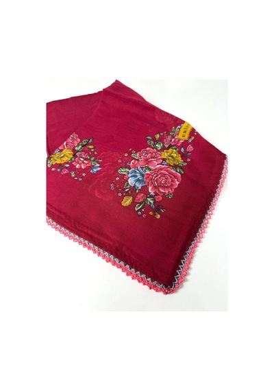 Eripek Oyalı Organik Pamuklu Yazma - 06084 Açık Bordo