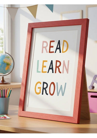 Read Learn Grow Dijital Baskı Poster V8 Çerçevesiz