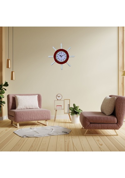Kırmızı Kavelalı Dümen Duvar Saati Pl-d3701r
