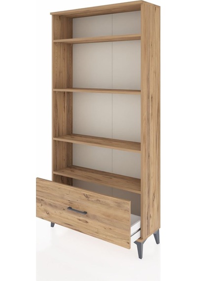 Arges Dolap 4 Raflı Tek Çekmeceli 88x30x182 Çam-çam Çam