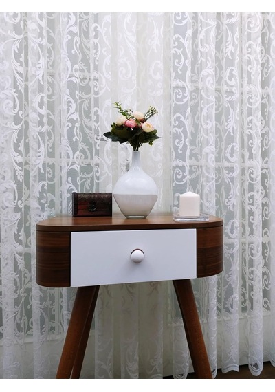 Evdepo Home Kırık Beyaz Ekstraforlu Pilesiz Tül Perde 80 X 260 Cm Çok Renkli