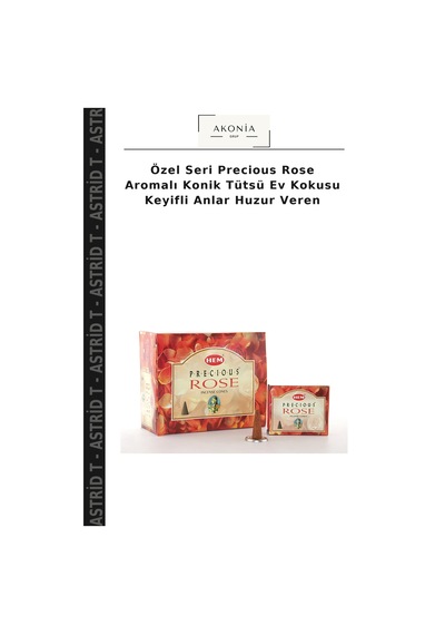Özel Seri Precious Rose Aromalı Konik Tütsü Ev Kokusu Keyifli Anlar Huzur Veren