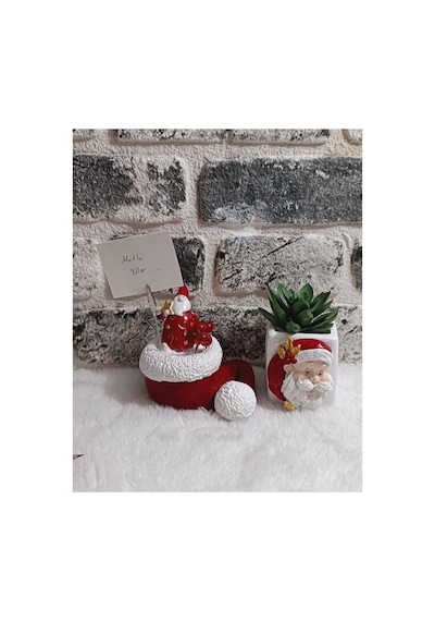 El Yapımı Noel Baba Kağıt Tutacağı Ve Kalemlik Seti,özel Tasarım 2'li Set.