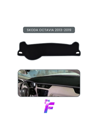 Skoda Octavia 2013-2019 Araca Özel Torpido Örtüsü Ön Göğüs Kılıfı Tam Koruma Tam Uyum A74