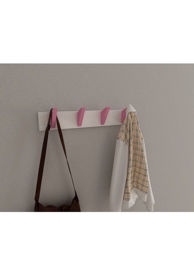 Hepsi3boyutlu Modern Duvar & Kapı Kanca Askılık - 4 Adet Pembe Kanca Askılık - Model No : 5 Pembe