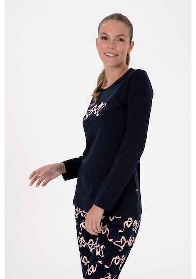 U.S. Polo Assn. Kadın Lacivert Yılbaşı Temalı Pijama Takımı 50318932-VR033