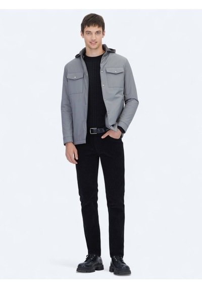 Kip Gri Regular Fit Micro Jel Elyaflı Spor Ceket Gri
