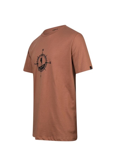 2as Alex Baskılı Erkek Sıfır Yaka T-shirt Kahve