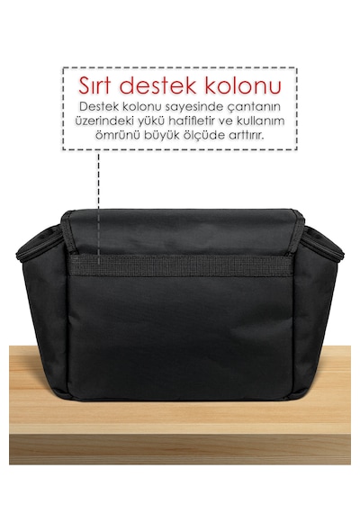Stylo Stroller Bag Bebek Arabası ve Omuz Çantası X Pro Termos Bölümlü Siyah