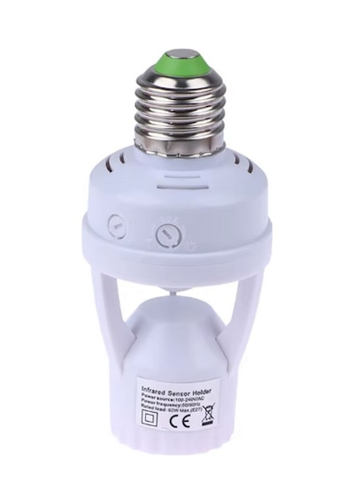 E27 Hareket Sensörlü Lamba Tutucu 110-240volt 60watt, Ampul Soket Adaptörü Pır,