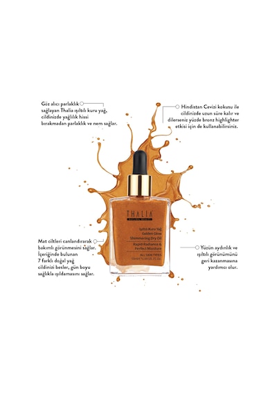 Thalia Altın Işıltılı Besleyici Nemlendiricili Kuru Yağ 50 Ml Thalia Altın Işıltılı Besleyici Nemlendiricili Kuru Yağ 50 Ml