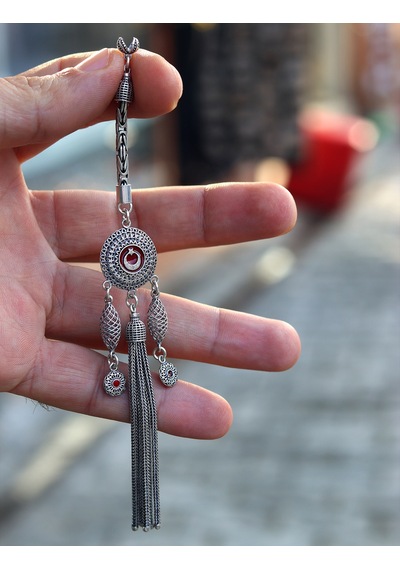 Ay Yıldız Süpürge Model 925 Ayar Gümüş Tesbih Püsükülü 201024969
