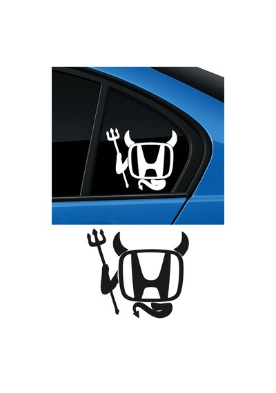 Honda Şeytan Sticker, Honda Sticker, Oto Sticker 25x23 Cm