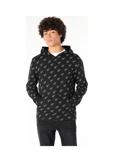 Colin's Regular Fit Baskılı Kapüşonlu Siyah Erkek Sweatshirt CL1059665_Q1.V2_BLK Siyah