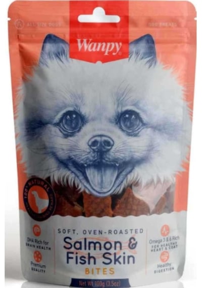 Wanpy FA-31 Oven Roasted Gerçek Somon Dilimleri Köpek Ödülü 100 G
