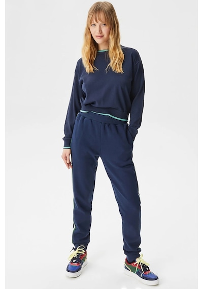Lacoste Women's Joggers Slim Fit Renk Bloklu Organik Pamuk Kadın Eşofman Altı Lacivert