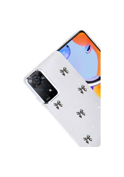 Newface Xiaomi Redmi Note 11 Pro Fiyonk Desenli Kapak - Desen 8 Beyaz