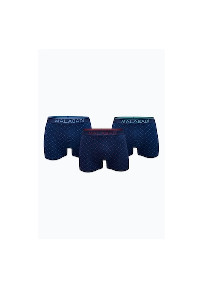 Malabadi Erkek Lacivert Desenli 3 Lü Premium Collection Modal Boxer 3m252 Set-3