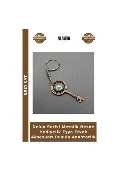 Delux Serisi Metalik Nesne Hediyelik Eşya Erkek Aksesuarı Pusula Anahtarlık