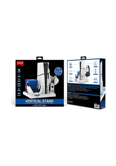 İpega Ps5 Slim Dijital/ps5 Slim Disk Multifonksiyonel Şarjlı,soğutucu Fanlı,vr Standlı Cd Raf Stand