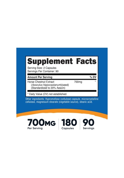 Nutricost Horse Chestnut Extract 700 Mg Per Serving, 180 Caps...